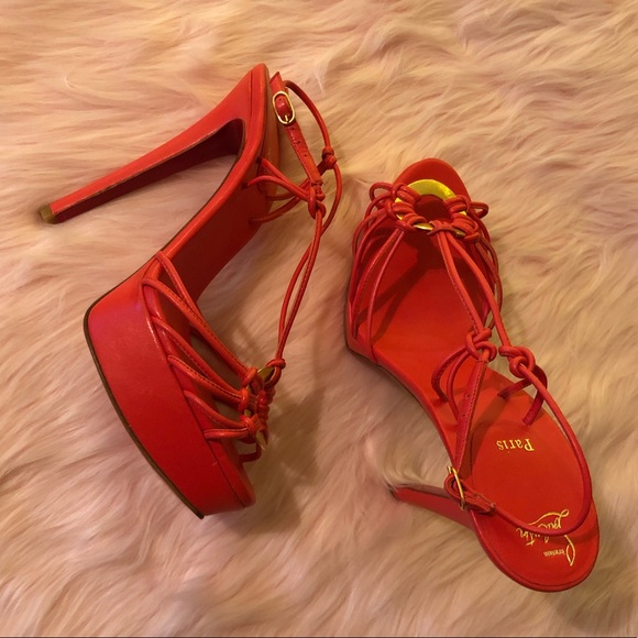 Christian Louboutin Coral Disco Platforms New +Box 37.5 - Picture 6 of 8